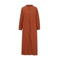 thumbnail image 4 of Gspmoly Robe pour Femmes, Robe Décontractée Unie pour Femmes à Col en V à Manches Longues, Longue Robe, Robes de Soirée pour Femmes jusqu'à 60 % de Rabais, 4 of 6