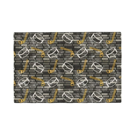 

Table Placemats Set of 6 - Hockey1 12x18 In Faux Linen Double Heat Resistant Place Mats Cloth Indoor/Outdoor Placemats Washable Table Mats for Dining Kitchen Party