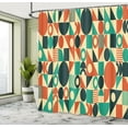 thumbnail image 5 of Ambesonne Retro Shower Curtain, Circles Triangles Squares, 69"Wx84"L, Multicolor, 5 of 5
