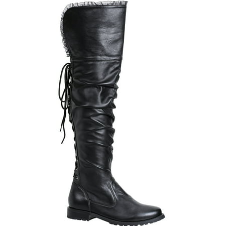 Tyra Black Pirate Boots, Costume Shoes for Women, Size 10, 20