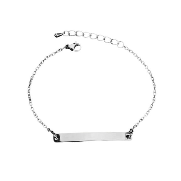 HASACHYL Customized Name Bracelet Women's Strip Stainless Steel Bracelet Carvable Bracelet Christmas Birthday Gift