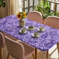 thumbnail image 3 of Vintage Purple Table Cloths for 6 Foot Rectangle Tables, Retro Botanical Abstract Art Patio Waterproof Elastic Fitted Tablecloths, Washable Rectangular Table Cover for Camping, 3 of 8