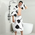 thumbnail image 5 of Colevkie Men's Bath Towel & Shower Skirt 2 Pcs Set Quick Drying Adjustable Bath Wrap Set Water Absorption for Home Spa Hotel Beach Printed Plants Pattern, 5 of 7