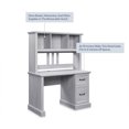 thumbnail image 4 of BELLEZE Bonelli 50" Executive Desk with Hutch, Stone Grey, 4 of 7