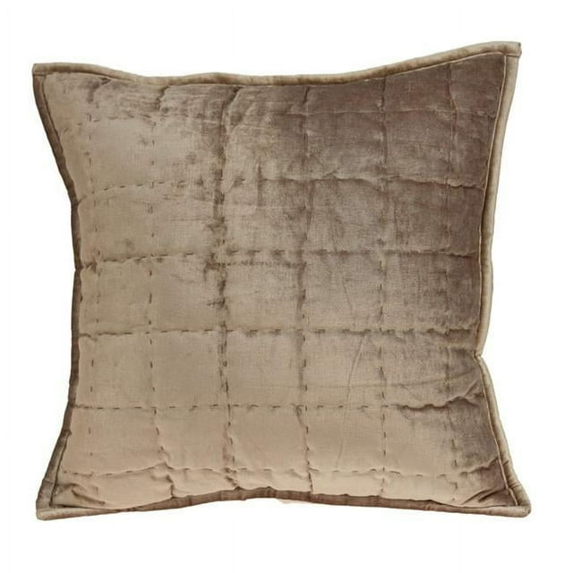 Parkland Collection PILE11173P Byblo Taupe Square Transitional Pillow Cover with Poly Insert - 20 x 20 x 7 in.