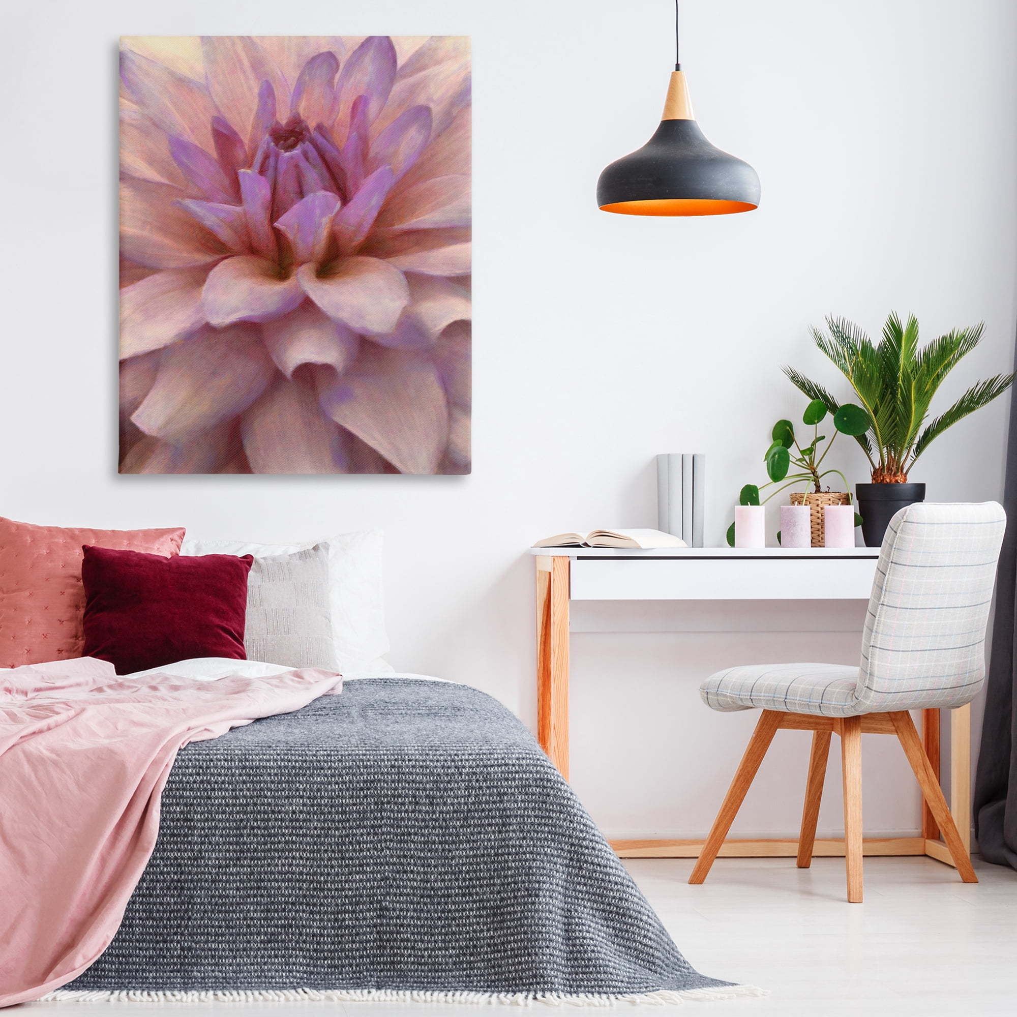 Stupell Industries Purple Dahlia Petals Botanical & Floral Painting Gallery Wrapped Canvas Art Print Wall Art, 36 x 48