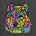thumbnail image 2 of Colorful Majestic Neon Atric Wolf | Dean Russo Art Animal Lover Mens Long Sleeve Shirt, Charcoal, 3XL, 2 of 5