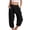 Black, variant on Staron Women's Cropped Pants Solid Color Casual Leggings with Pockets Cuffed Ankle Comfy Relaxed Lounge Joggers, Black L