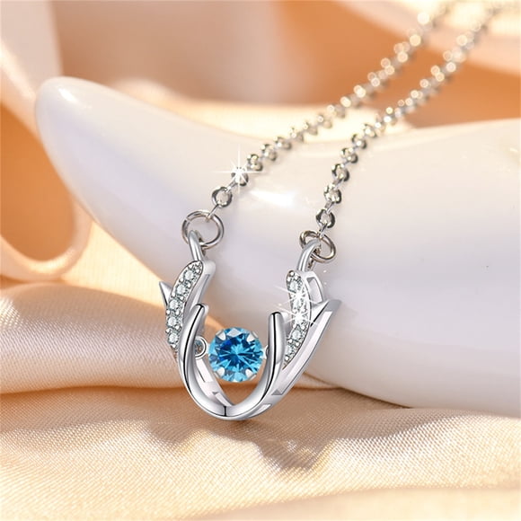 LSLJS Antler-Shape Cubic-Zirconia Necklace for Women Gril Wonderful Graduation Gift, Gifts for Mom Wife Girlfriend Her on Anniversary Mothers Day Valentines Day Christmas Birthday Gifts for Women