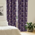 thumbnail image 2 of Ambesonne Floral Curtains, Peonies and Flowers Boho, Pair of 28"x63", Dark Purple Pale Orange, 2 of 5
