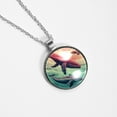 thumbnail image 4 of Whale Glass Circular Pendant Necklace - Stylish Jewelry Necklaces for Women, 4 of 5