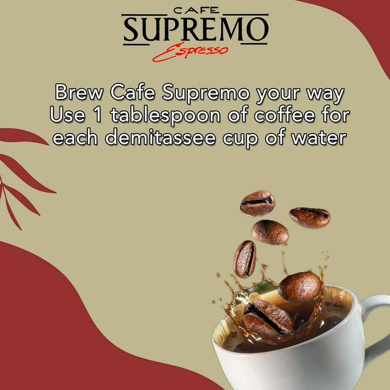 Cafe Supremo Espresso Coffee, Dark Roast, 100% Espresso Ground