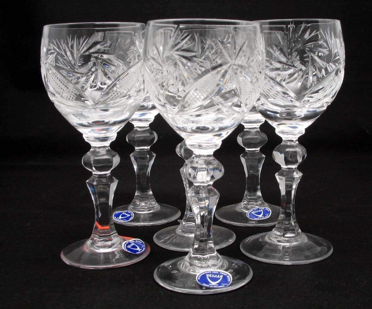 Russian Cut Crystal Shot Glasses Short Stem Vodka Cognac15 ml Hand Made-Set of 6 