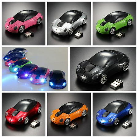 USB Wireless Optical Mouse 2.4GHz 1600DPI 3D Car Shape Mice for Laptop PC (Best Mouse For 3d Cad)