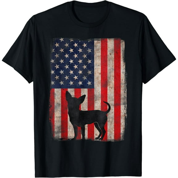 Chihuahua Lover, Patriotic Dog, USA Flag Chihuahua T-Shirt
