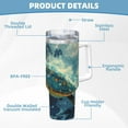 thumbnail image 5 of Sikiie Surfing Turtle Insulated Stainless Water Bottle Lid Travel Mug Cup Insulated Tumblers Cup 40oz Ice Bully With Handle, 5 of 8