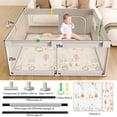 thumbnail image 2 of Pkinoicy Baby Playpen with Mat ，59 x59 In Playpen for Babies and Toddlers, Indoor & Outdoor Activity Center, Safety Baby Fence, 2 of 8