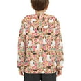 thumbnail image 4 of Xoenoiee Retro Rose Dachshund Pattern Girls Hoodies Hooded Sweater for Kids Pullover Hoodies Long Sleeve Athleticwear with Kangaroo Pocket for Trvel Walk Workout, S, 4 of 7