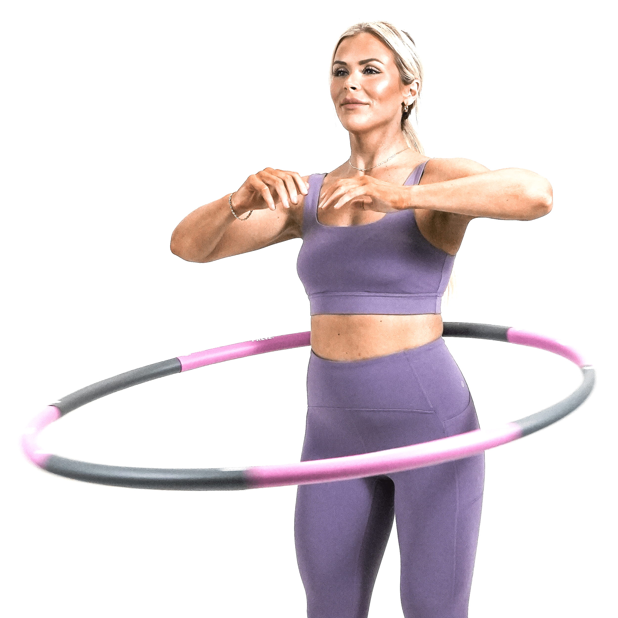 PRCTZ Weighted Hula Hoop, 2.5 lb Exercise Hula Hoops for Adults, 8