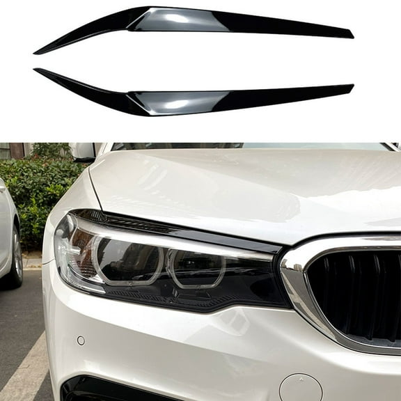 Headlight Eyelid Eyebrow Trims For BMW 5 Series G30 G31 G38 F90 M5 525I 530I 540I 2017-2021 Black Carbon Fiber Lamp Hoods