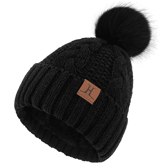 Women Winter Beanie Hats Knit Pompom Slouchy Beanies Fleece Lined Chenille Womens Hat Cold Weather Gifts for Women