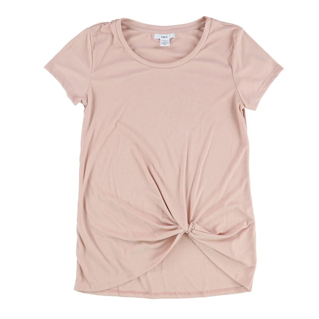 bar III Womens Tie Front Basic T-Shirt, Pink, X-Large