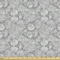 thumbnail image 1 of Floral Fabric by the Yard, Continuous Vintage Themed Greyscale Roses Blossom Dramatic and Romantic Pattern, Upholstery Fabric for Dining Chairs Home Decor Accents, Grey Pale Grey by Ambesonne, 1 of 5