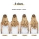 thumbnail image 3 of Extensiones de cabello largo, rizado y ondulado, ajustables, sintéticas, con alambre invisible y color negro., 3 of 5