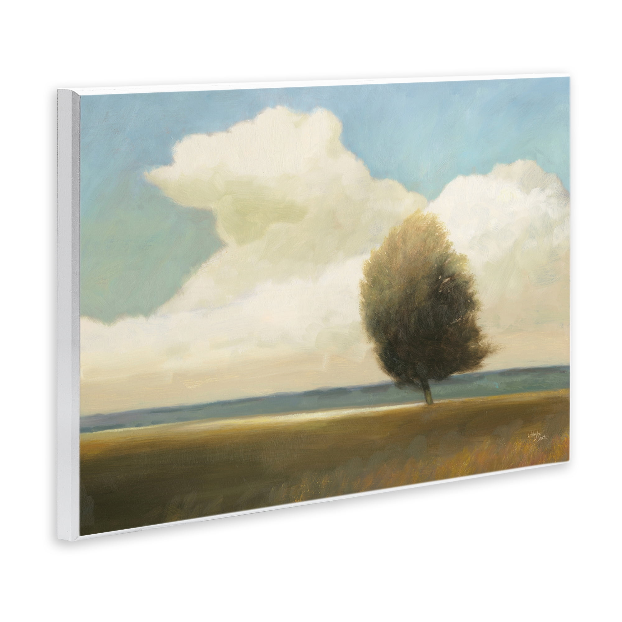 Stupell Industries Windblown Tree Landscape Landscape & Nature Painting Unframed Art Print Wall Art, 19 x 13
