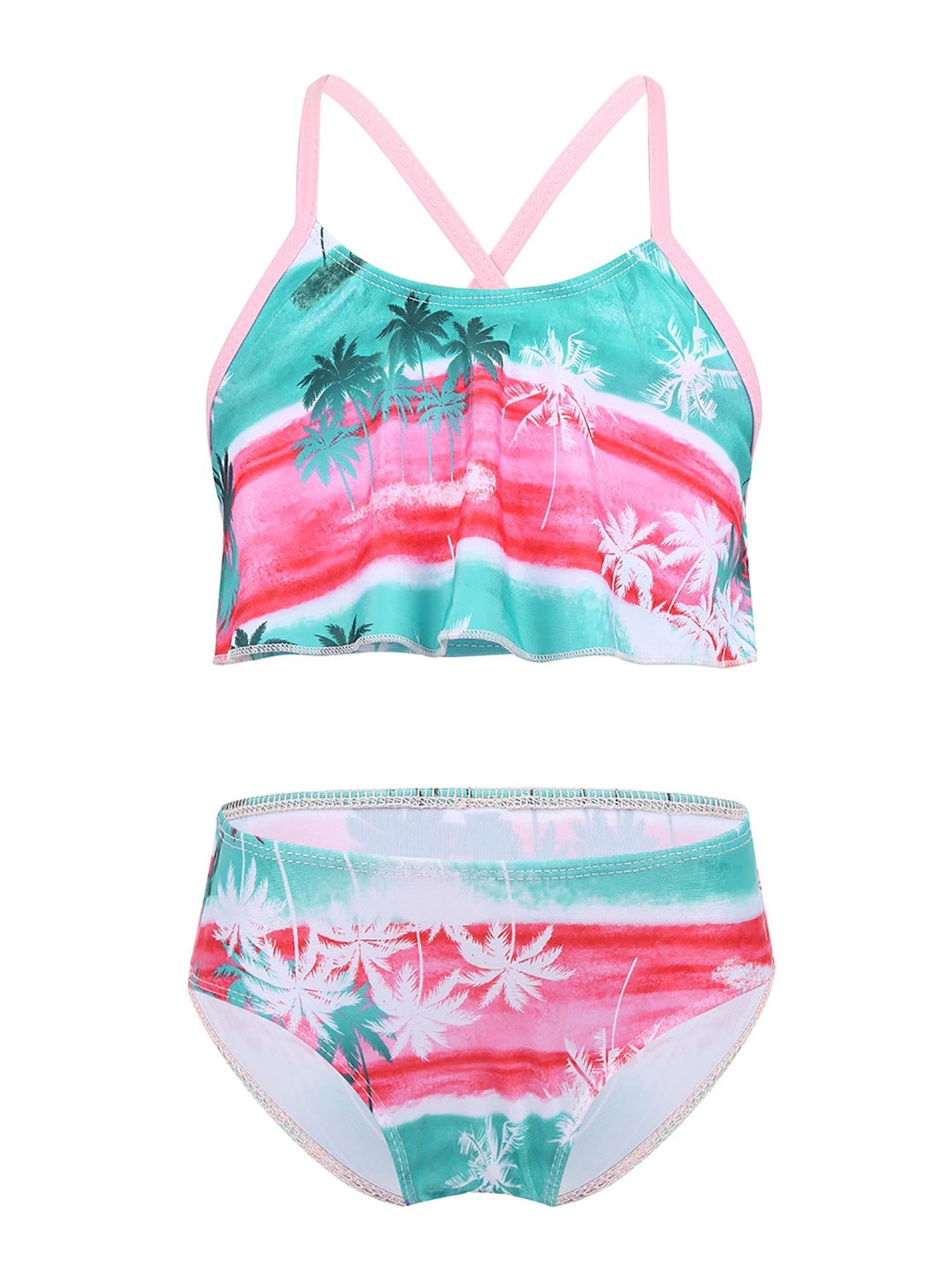 iEFiEL iEFiEL Girls Tropical Holiday Swimwear Bathing Suit Flounce