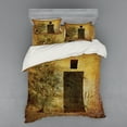 thumbnail image 1 of Ambesonne Rustic Bedding Set 4 Pcs, Historical Italian Door, Queen, Amber Brown, 1 of 3