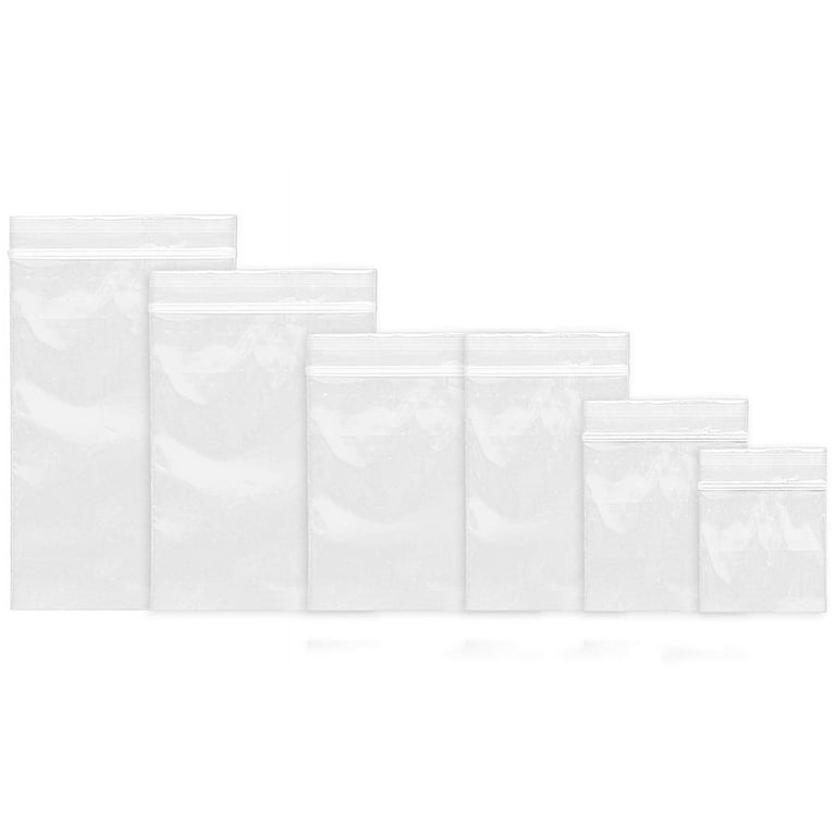 600 Pack Small Plastic Baggies 6 Assorted Sizes. 1.5x2 2x2 2x3 3x3 3x4 3x5  Inch 2 Mil Thick Poly Self-Lock Bags for Jewelry, Bead, Toy Piece, Pill