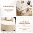thumbnail image 6 of 138.6" U Shaped Modern Modular Sectional Curved Sofa with Ottoman, Minimalist Style Comfy Cloud Couch for Living Room Apartment, No Assembly Required Boneless Couches (White,Right Facing Chaise), 6 of 7