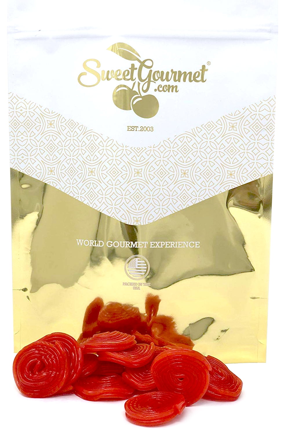 SweetGourmet Italian Strawberry Licorice Wheels | Bulk Candy | 3 Pounds