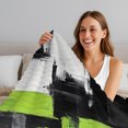 thumbnail image 5 of Green Black White Fleece Throw Blanket for Couch, Abstract Street Art Strokes Microfiber Flannel Blanket for All Season, Lightweight Soft Throw Blankets for Girls, Kids, Teens, 40"x60", 5 of 9