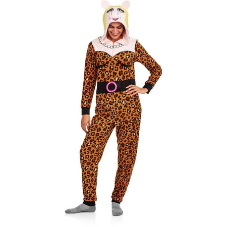 Plus Footbed - Miss Piggy Women's and Women's Plus Sleepwear Adult Onesie Costume Union Suit Pajama (XS-3X)
