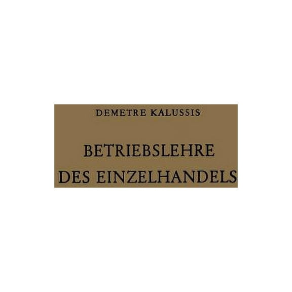 Betriebslehre Des Einzelhandels, (Paperback)