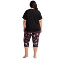 thumbnail image 2 of Plus Size Pajamas, PUTUO Womens Pajama Sets, Plus Size Short Sleeve V Neck Capri Pants Pajama Sets, Soft Ladies Pajamas Sleepwear Loungewear, 2 of 7