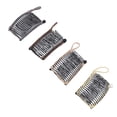 thumbnail image 1 of Peine Remachador Con Pinzas Para El Cabello, Sin Arrugas, Vintage, Marrón Claro, Gris, Amarillo, Marrón Oscuro, Peine Remachador Elástico, 4 Piezas, 20 Dientes Para Cola De, 1 of 7
