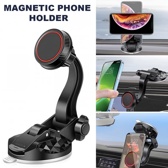 RIONIMA Magnetic Car Phone Holder Dashboard Windshield Mount Bracket Car for Iphone 360° Rotating