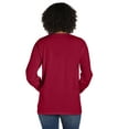 thumbnail image 3 of Hanes Unisex Garment Dyed Long Sleeve Pocket T-Shirt Crimson Fall S, 3 of 4