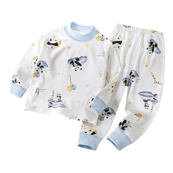 Owordtank Boys Girls Pajama Set 2 Piece Little Kids Sleepwear Pjs Unisex Toddler Cute Soft Long Sleeve Pajamas Sets 3M-6 Years
