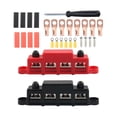 thumbnail image 4 of Fila de cableado,Fila de cableado de 4 vías 5/16" 4 postes de unión,Bloque de conexiones rojo negro Automotriz Coche,Accesorios para automóviles con bloque de terminales de barra, 4 of 9