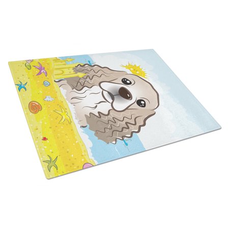 

Caroline s Treasures Cocker Spaniel Summer Beach Glass Cutting Board Large