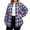 Dark Purple, variant on Plus Size Plaid Shirts for Women Flannel Button Down Shirt Cardigans Dressy Casual Fall Blouses, Light Blue, 2XL