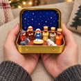 thumbnail image 4 of Mini Christmas Nativity Scene Set, Holy Family Figurines with Storage Box, Portable Religious Decor, Handcrafted Jesus Figurine for Holiday,3PCS, 4 of 7