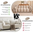 thumbnail image 4 of CJC Chenille Stripe Sofa Cover for Pet, 320GSM Tassel Edge Couch Cover Furniture Protector, Universal Couch Cover for Living Room Couch, Loveseat, Sectional (Khaki, 71'' x 134''), 4 of 7
