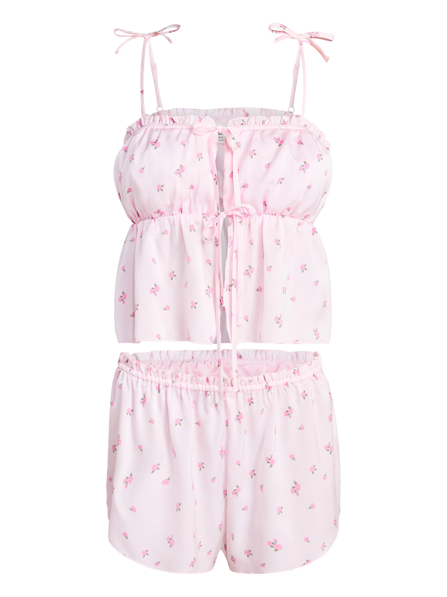 No Boundaries Sleepwear Satin Cami and Shorts Set, 2-Piece, Women's XS-XXL