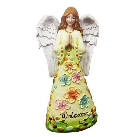 

600mah Primary Color Of Outdoor Solar Angel Resin Lamp