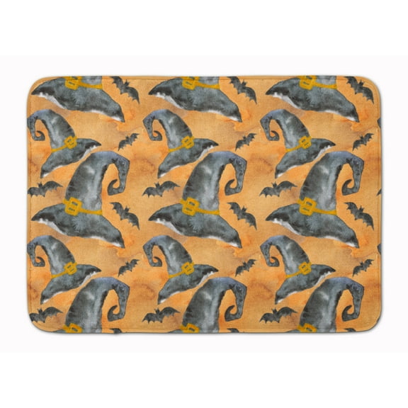 Watecolor Halloween Witches Hat Machine Washable Memory Foam Mat